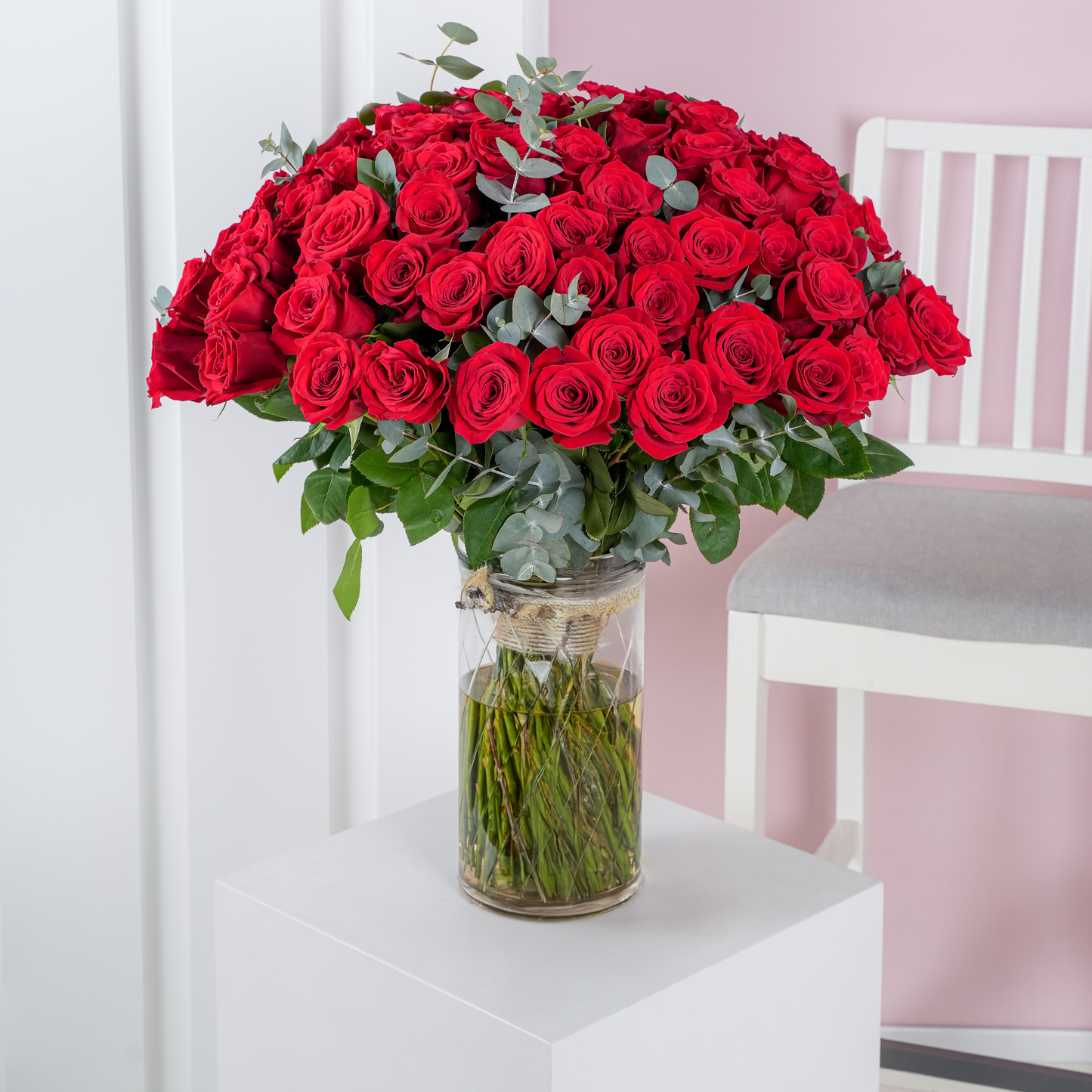 100 Red Roses Vase