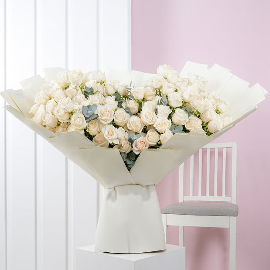 100 roses blanches