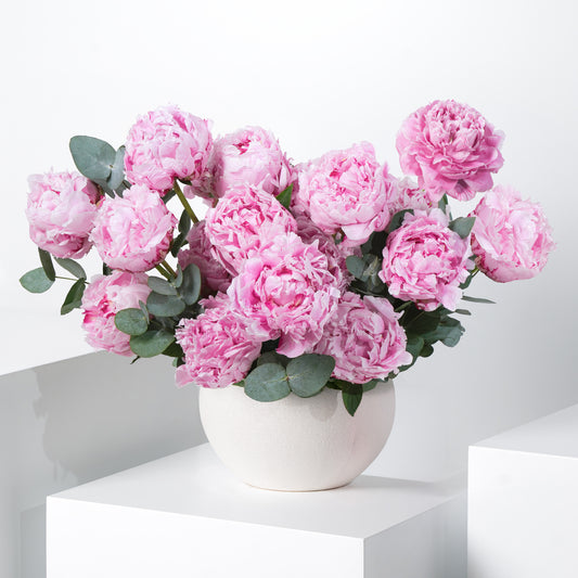 Pink Peony Ceramic Vase