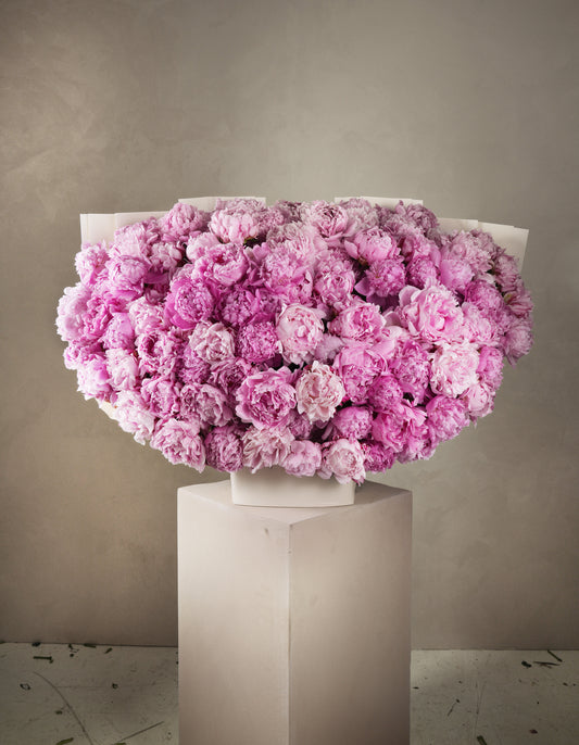 100 Pink Peony Handtied Bouquet