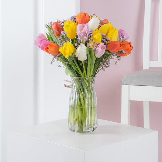 Luxury Mixed Tulips - Vase