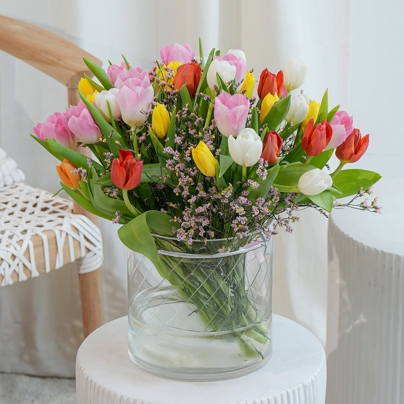 White orchid In white pot