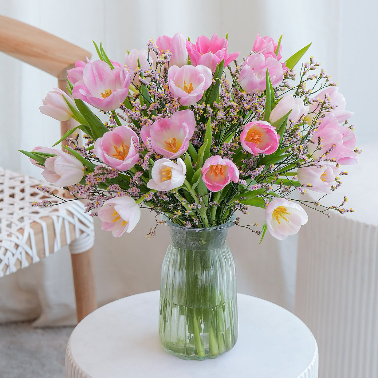 Luxury Pink Tulips - Vase