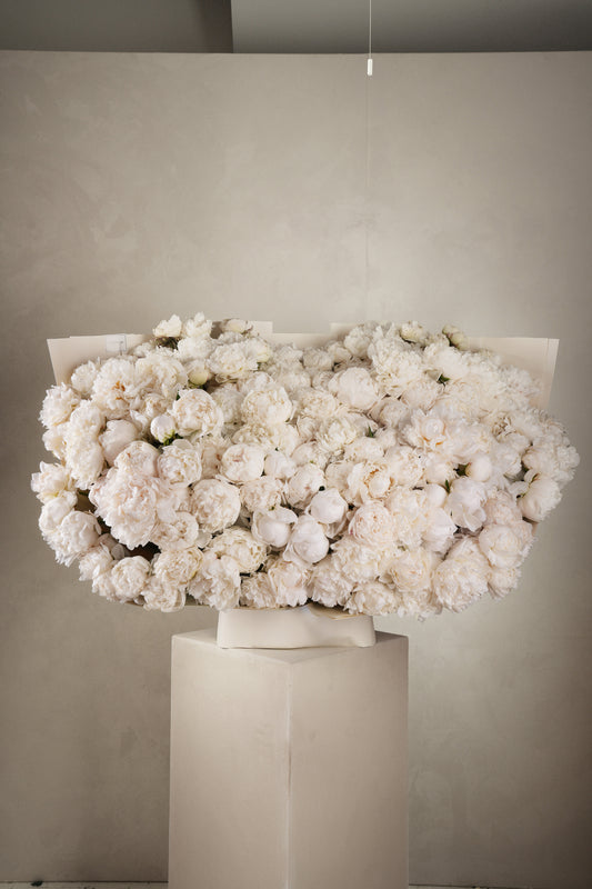 200 White Peony Handtied Bouquet